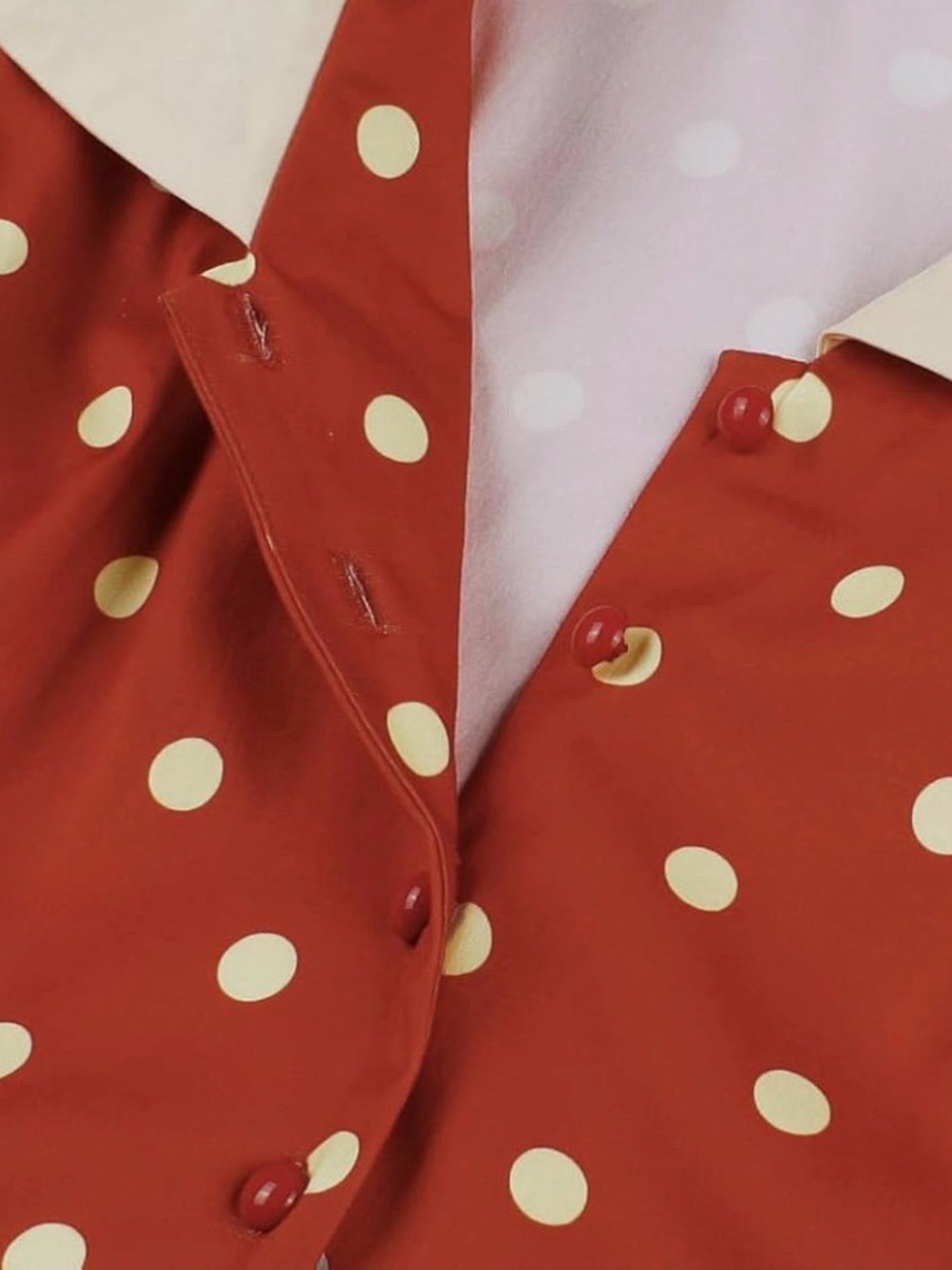 Wellwits Vintage 50s Lapel Collar Polka Dot Dresswith Headband Belt NWT Medium - Picture 8 of 13